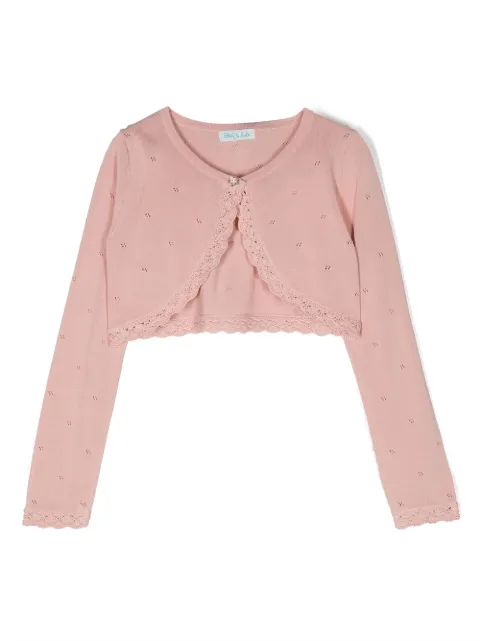 Abel & Lula lace-trim detail cardigan