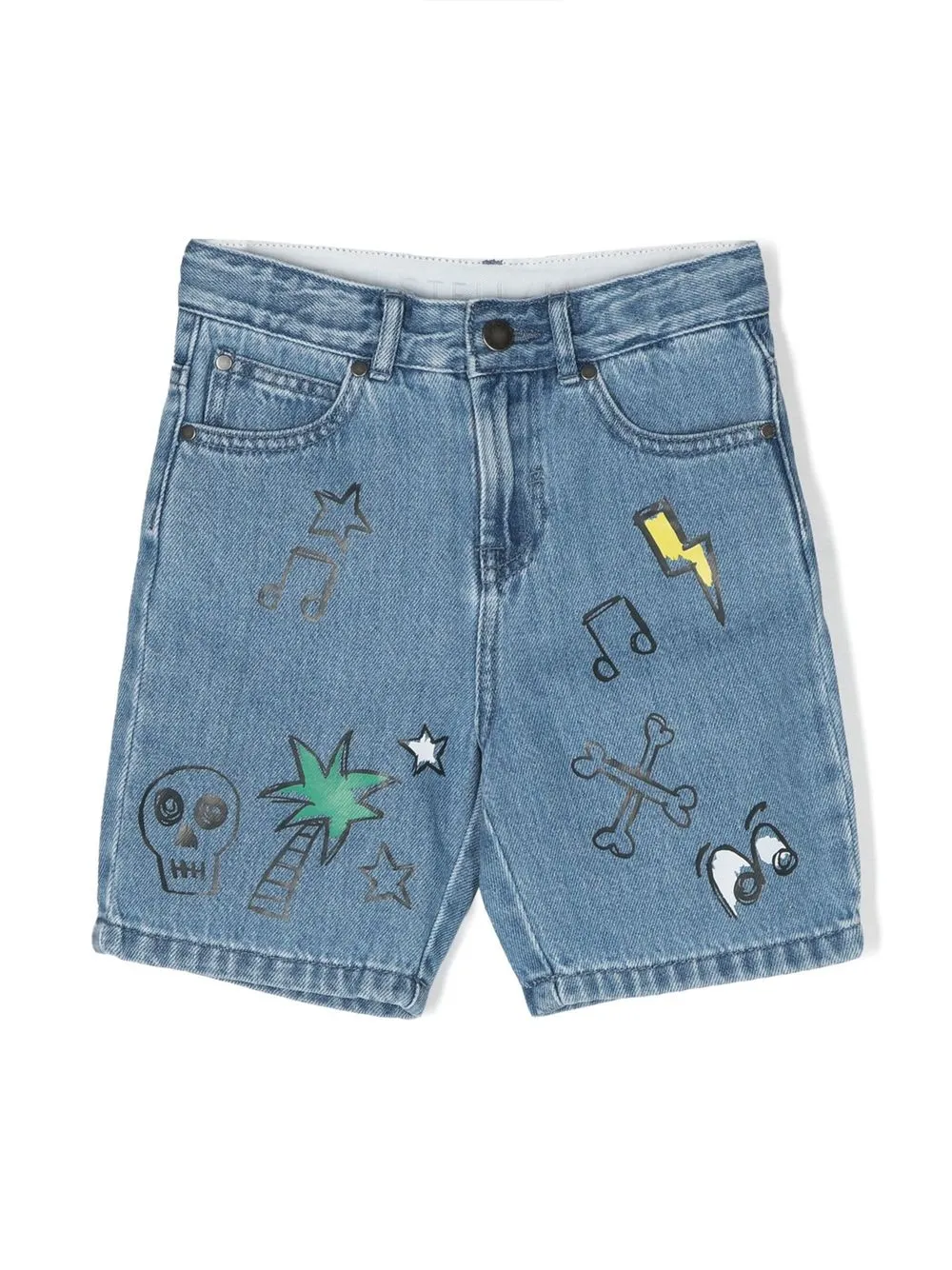 

Stella McCartney Kids graphic-print denim shorts - Blue