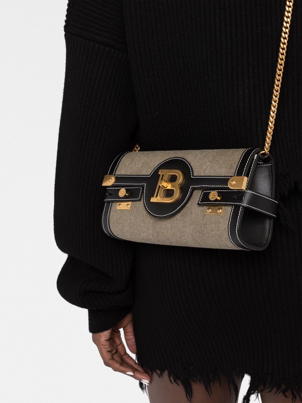 Shop Balmain B-buzz 23 Clutch Bag In Grün