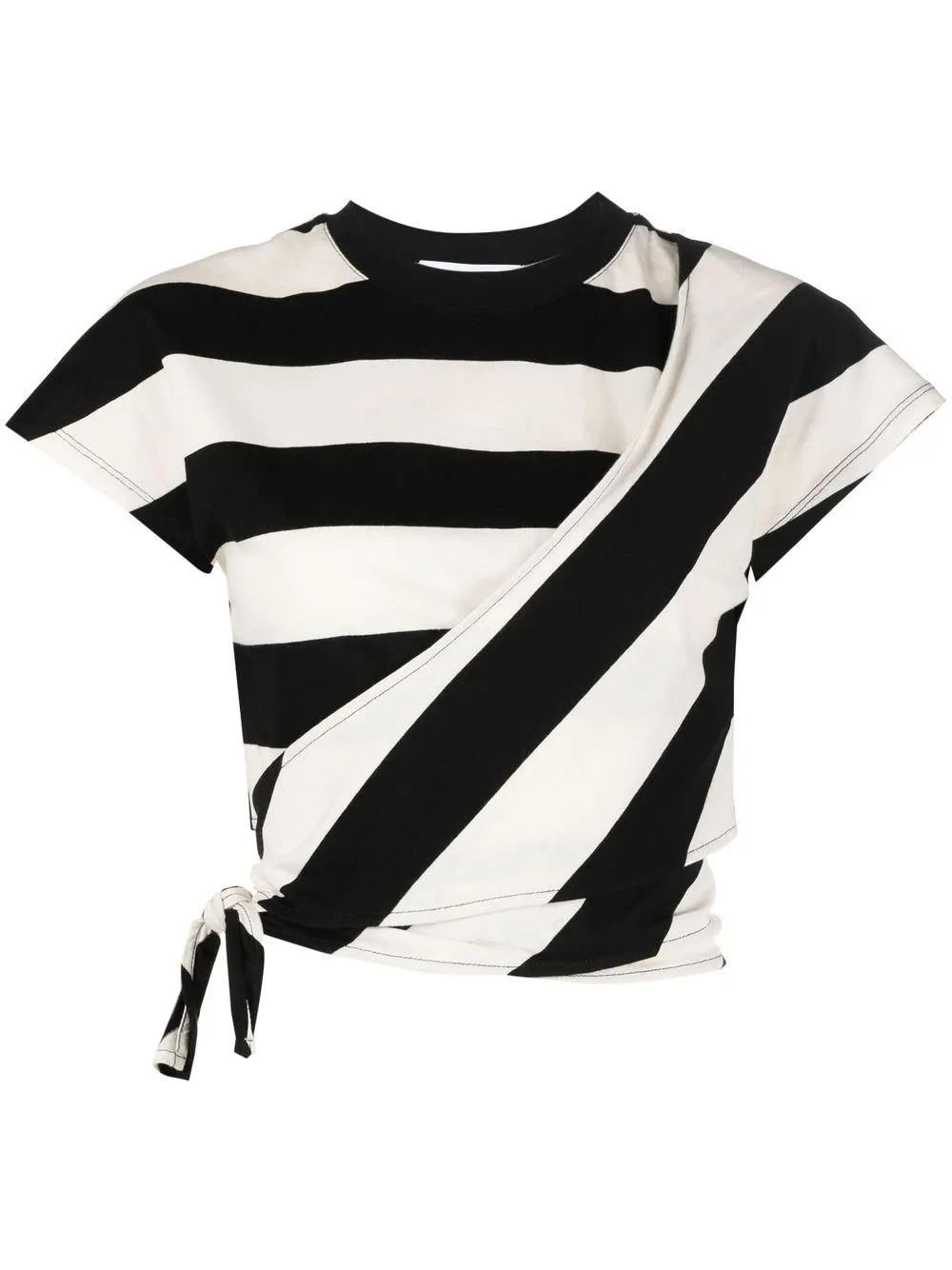 

MSGM playera manga corta con rayas estampadas - Negro
