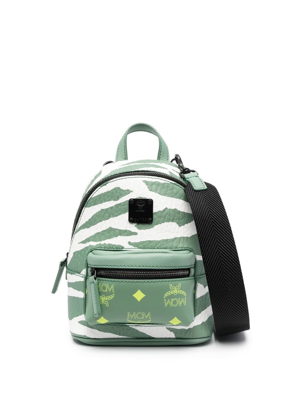 Mcm logo print backpack sale