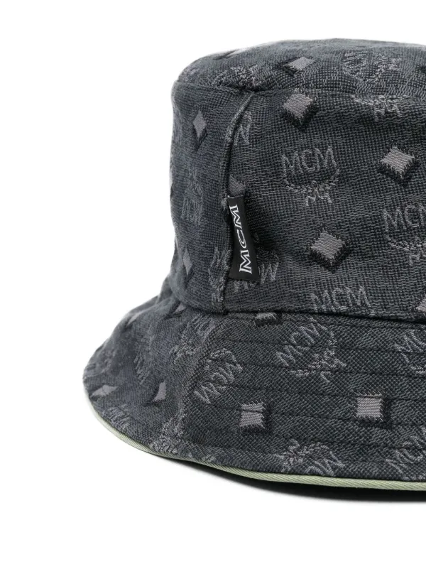 MCM logo-print Bucket Hat | Grey | FARFETCH IN