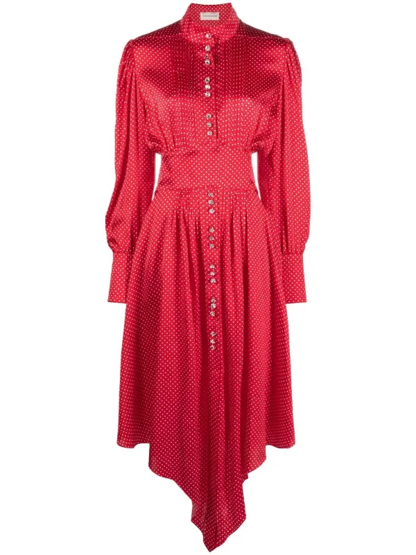 fitted lace wedding dress Lovella Red Polka Dot Maxi Dress