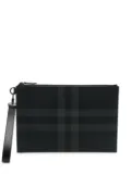 Burberry check-print clutch bag - Grey