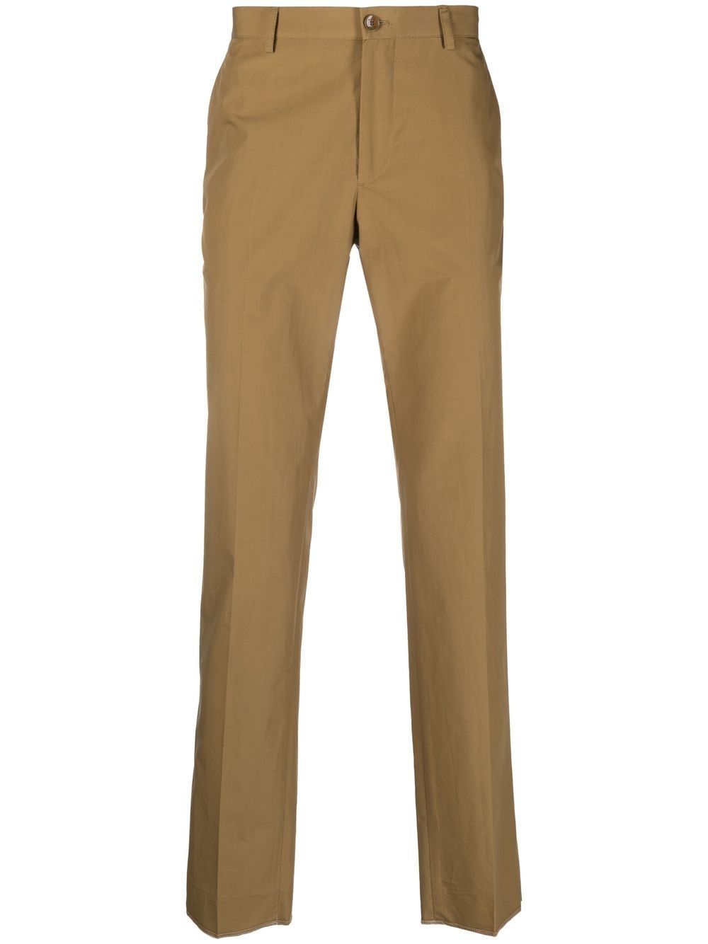 Etro Tailored Cotton Trousers In Brown