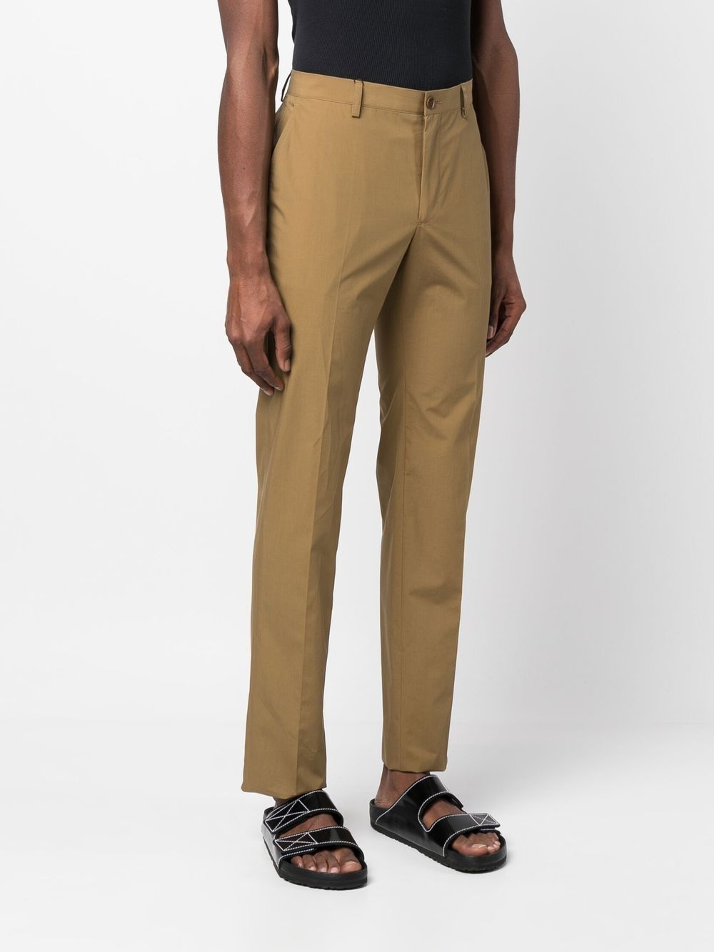 Shop Etro Tailored Cotton Trousers In Green