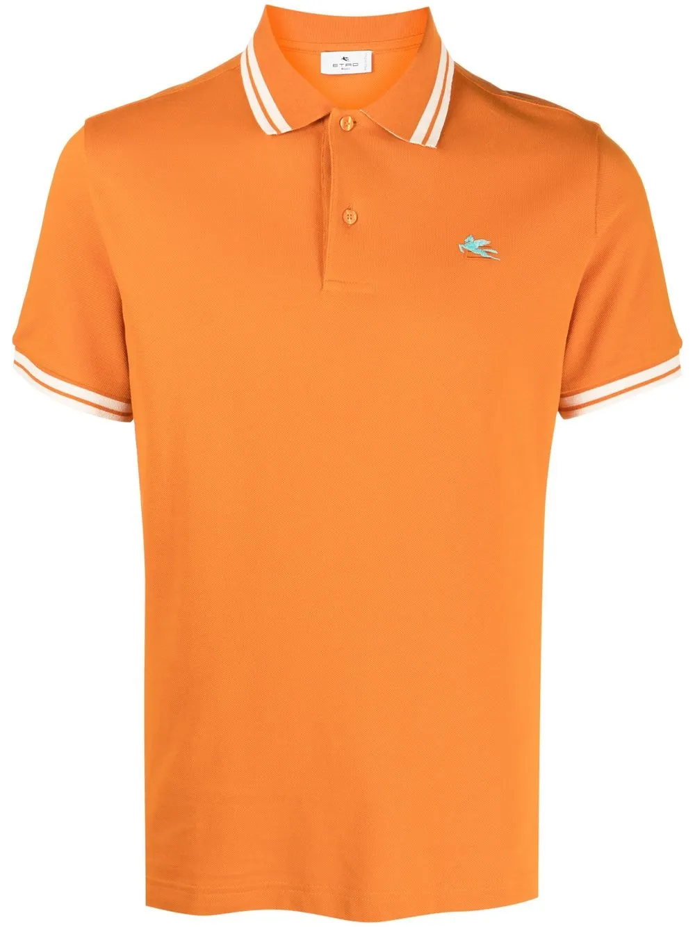 

ETRO Pegaso motif short-sleeved polo shirt - Orange