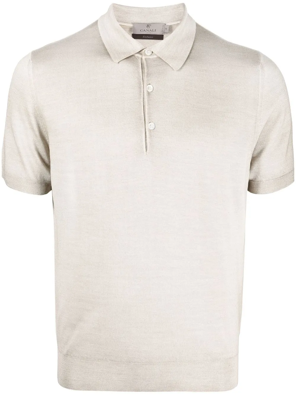 

Canali short-sleeved knitted polo shirt - Neutrals