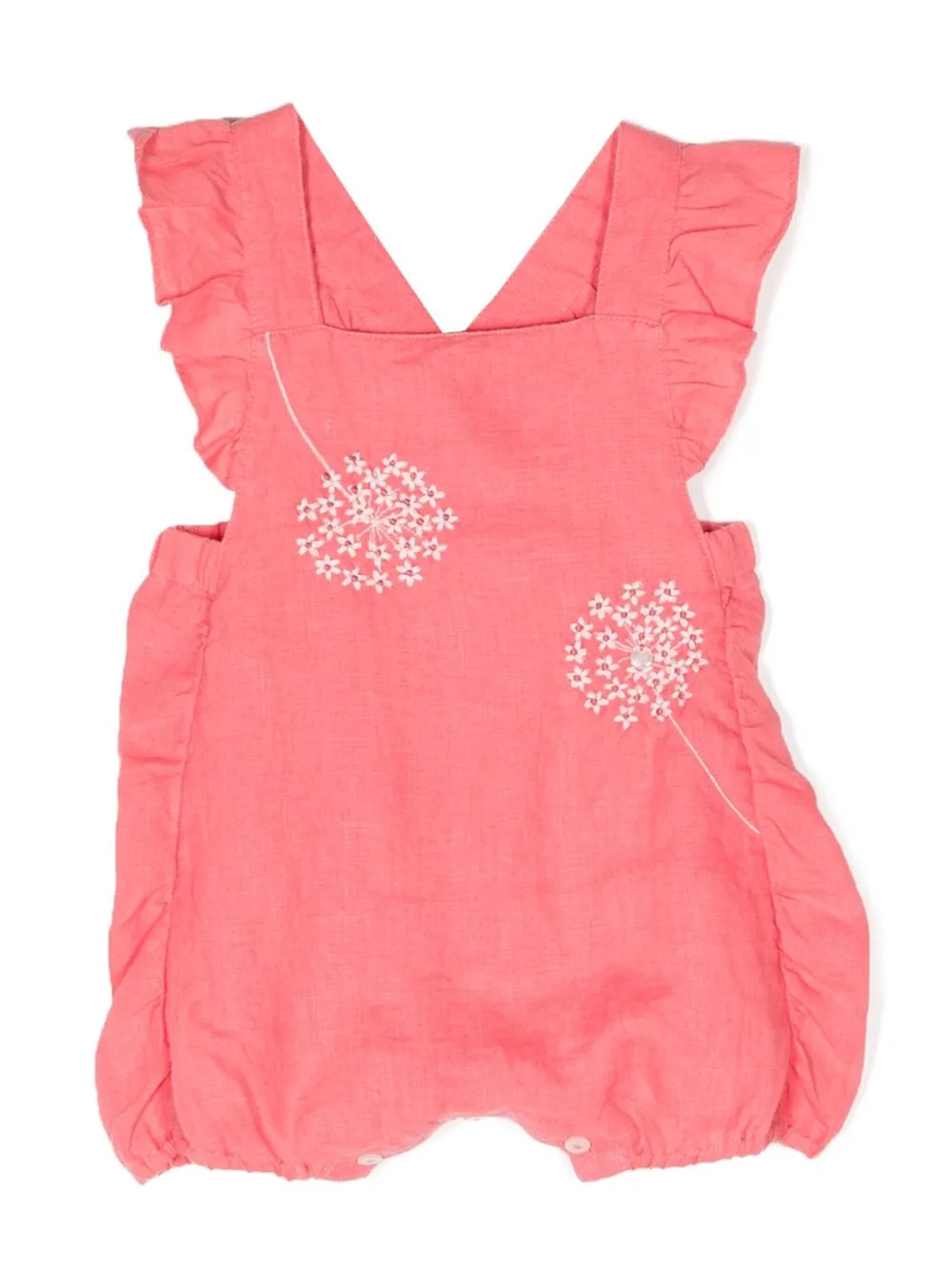 

Tartine Et Chocolat embroidered-flower detail romper - Pink