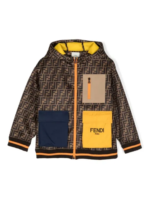 Fendi Kids جاكيت بهودي وطبعة مونوغرام