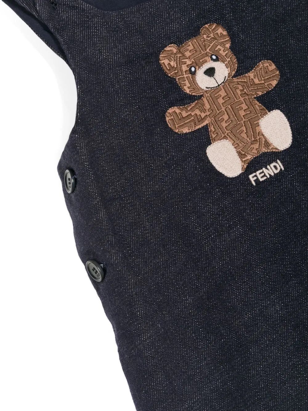 Fendi Kids Tuinbroek met borduurwerk Blauw