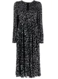 Michael Michael Kors giraffe-print midi dress - Black