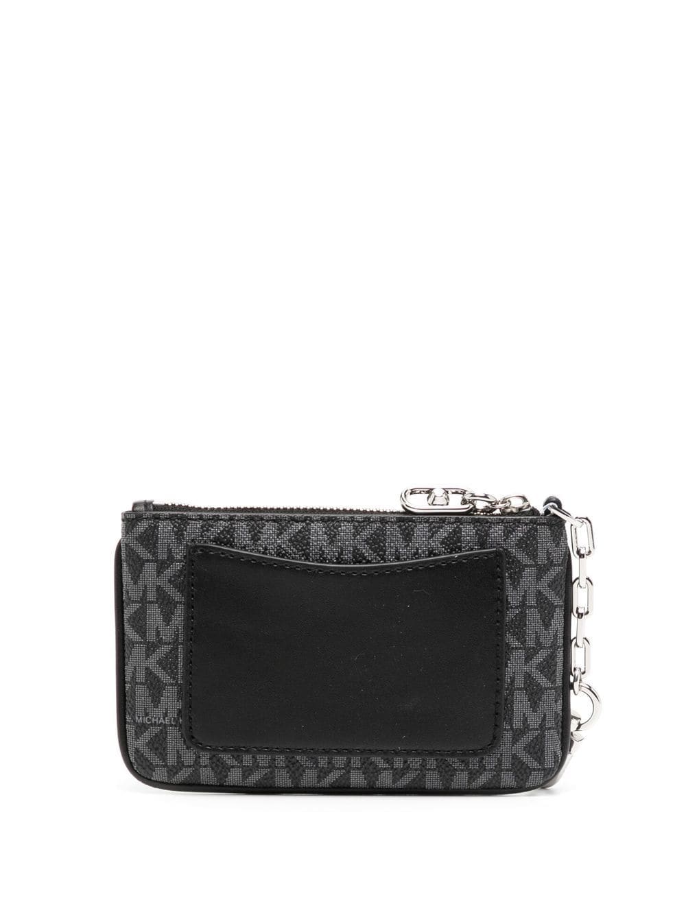 Shop Michael Michael Kors Monogram Logo-plaque Wallet In Black