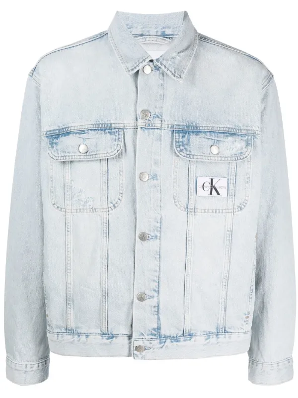 Calvin Klein Jeans logo-patch long-sleeve Denim Jacket - Farfetch