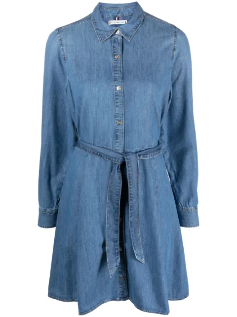 Tommy Hilfiger vestido corto camisero de mezclilla con cinturón