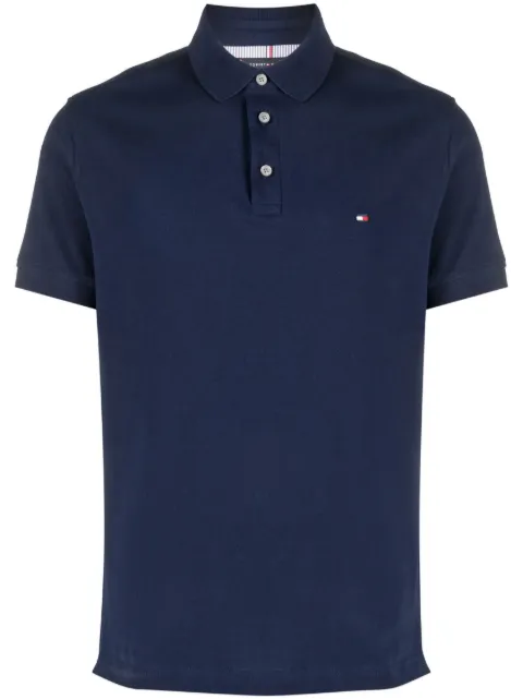 Tommy Hilfiger logo-patch piqué polo shirt