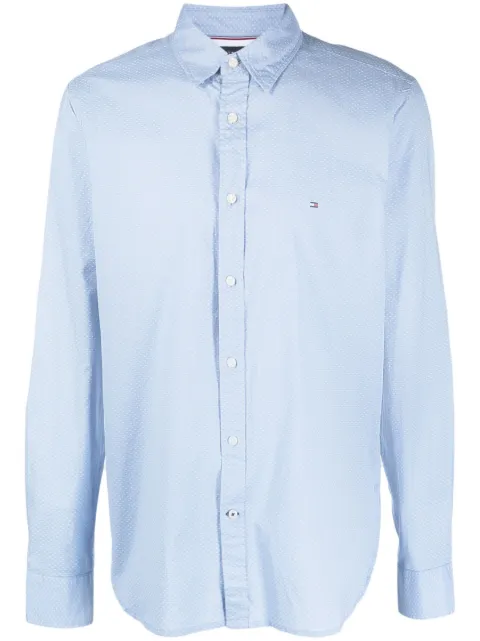Tommy Hilfiger spread-collar cotton shirt