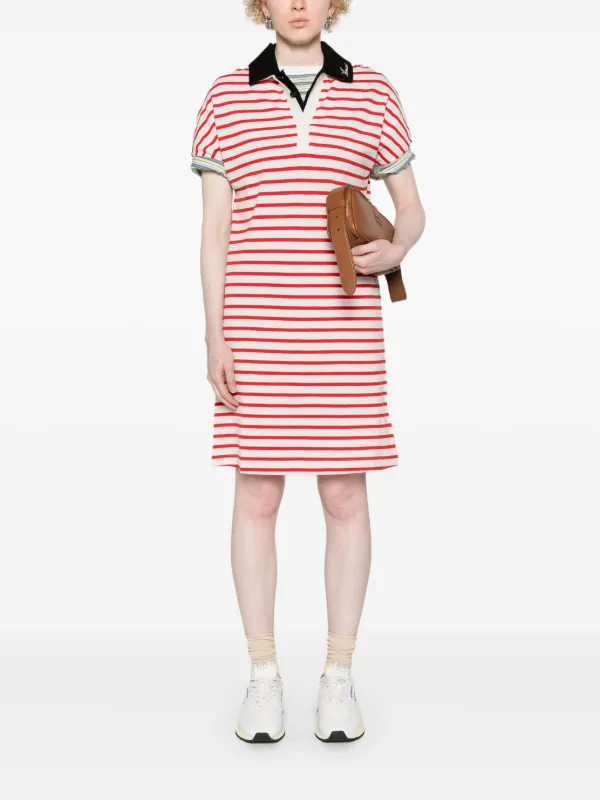 Tommy Hilfiger Vestido Estilo Playera Tipo Polo De Piqué Con Rayas