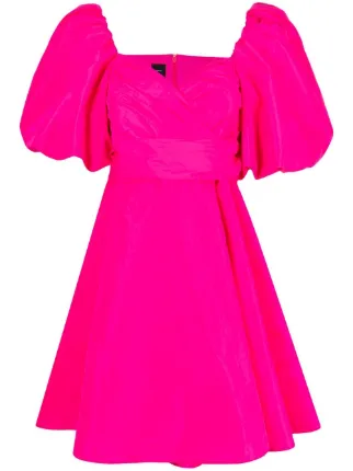 PINKO puff-sleeve Flared Dress | Pink | FARFETCH