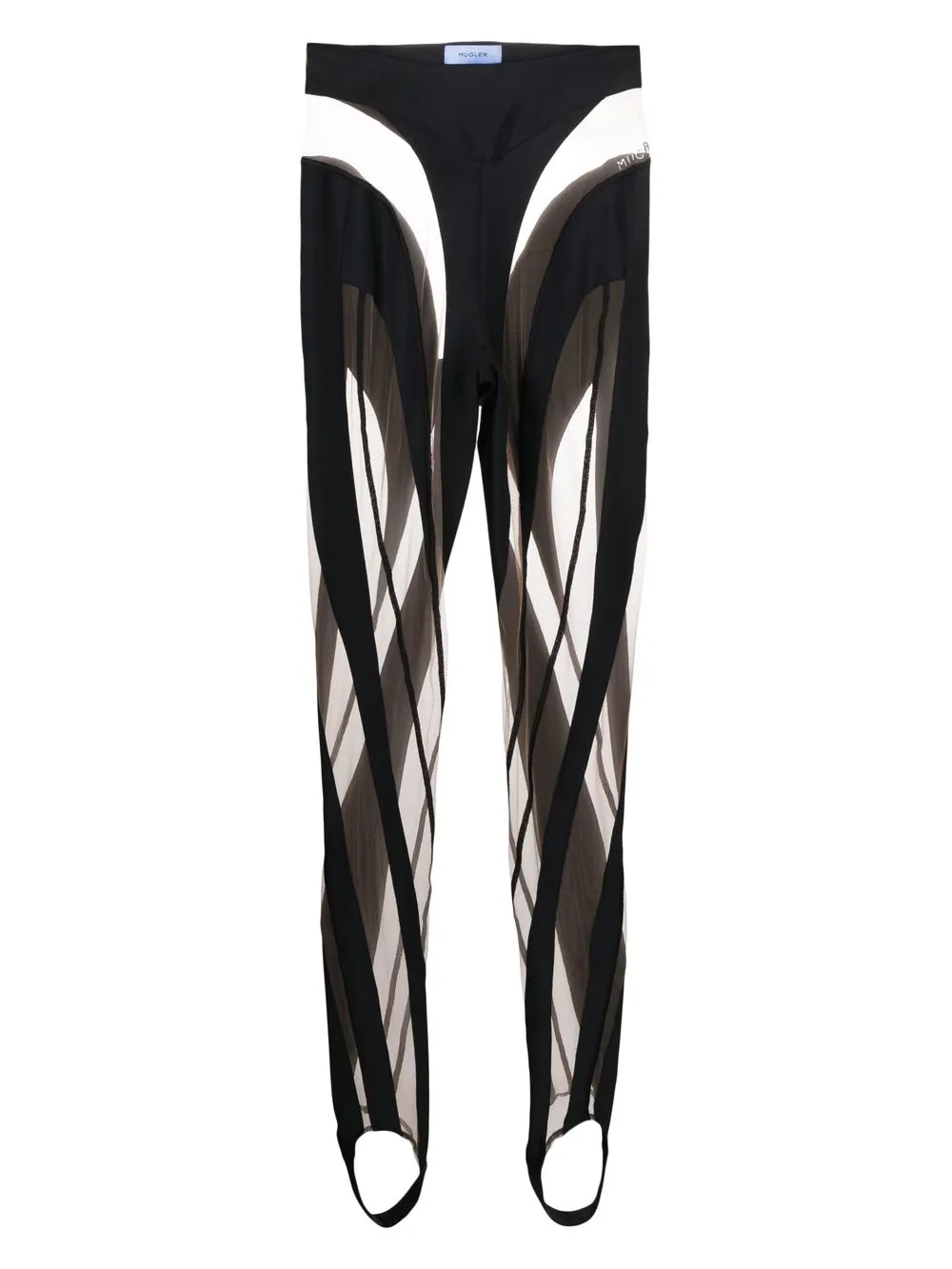 

Mugler sheer-panel stirrup leggings - Black