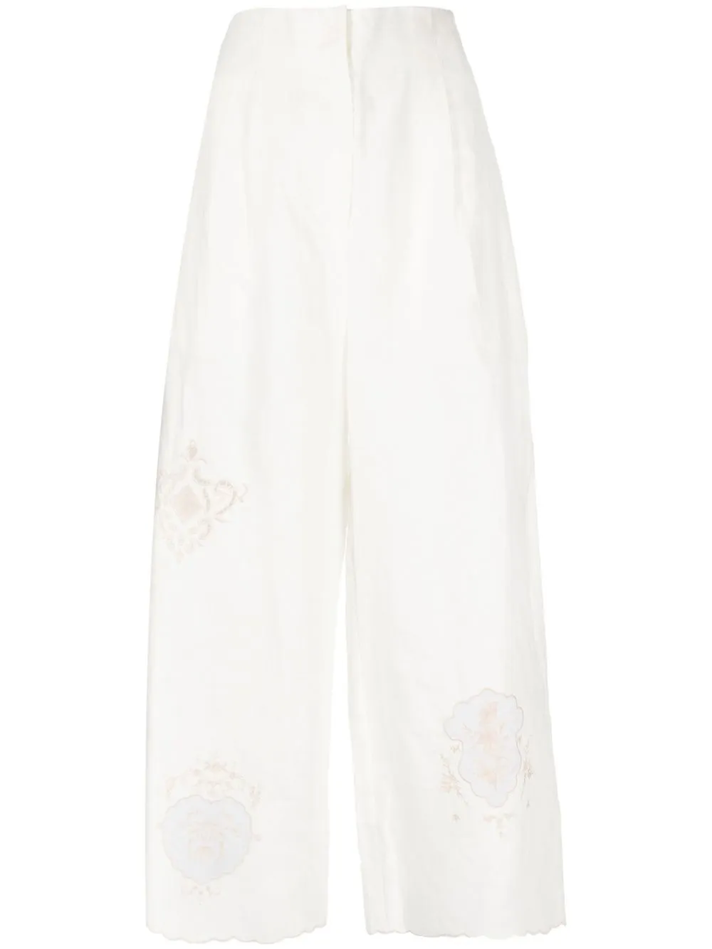 

ALEMAIS Laurie wide-leg cropped trousers - White