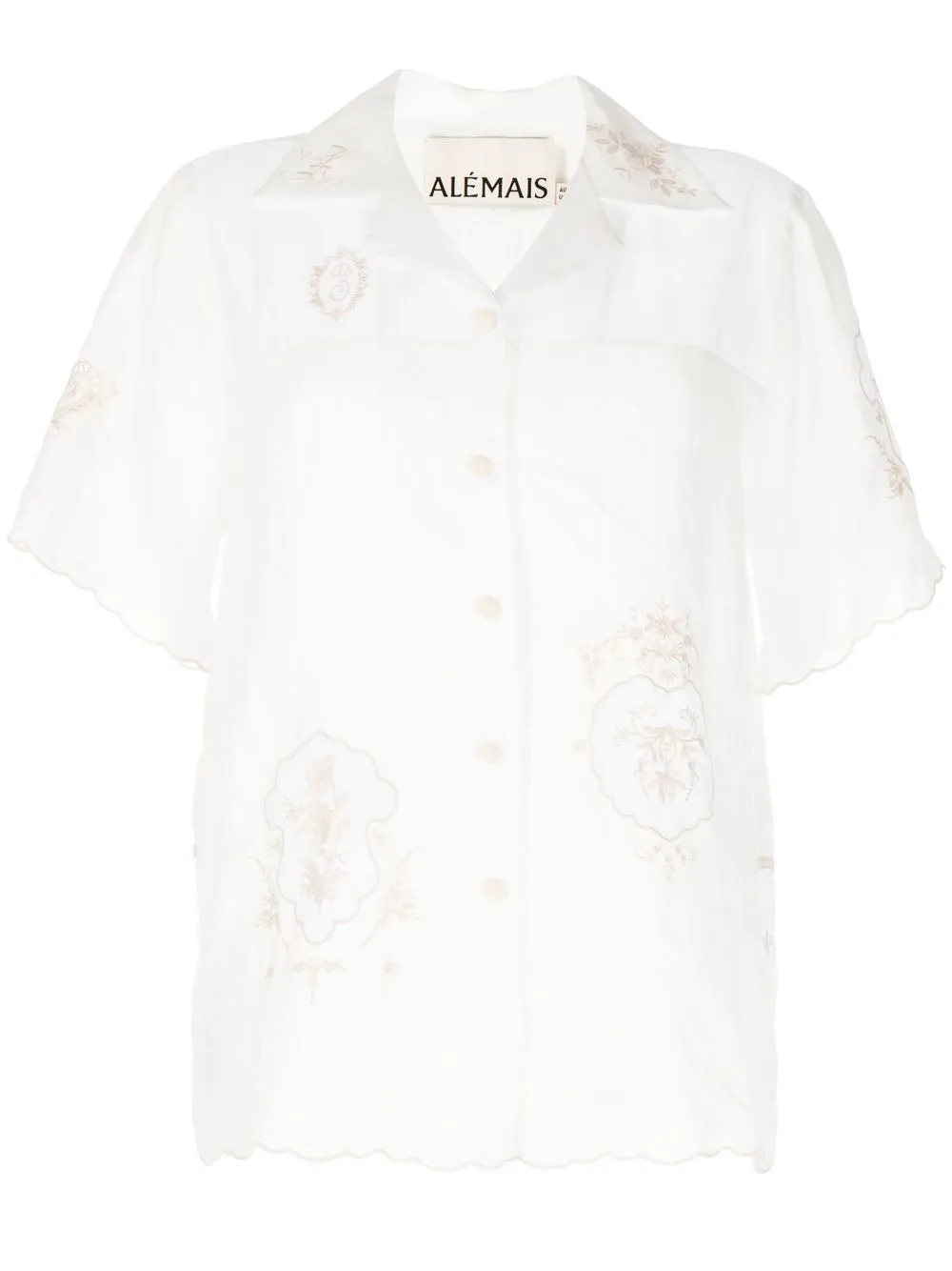 

ALEMAIS embroidered-detail linen shirt - White