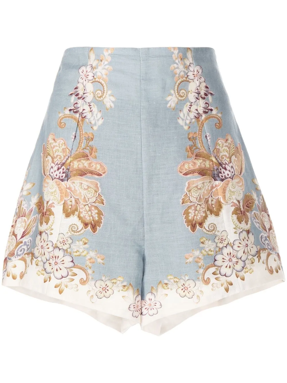 

ALEMAIS floral-print high-waisted shorts - Blue