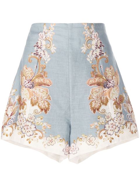 ALEMAIS floral-print high-waisted shorts