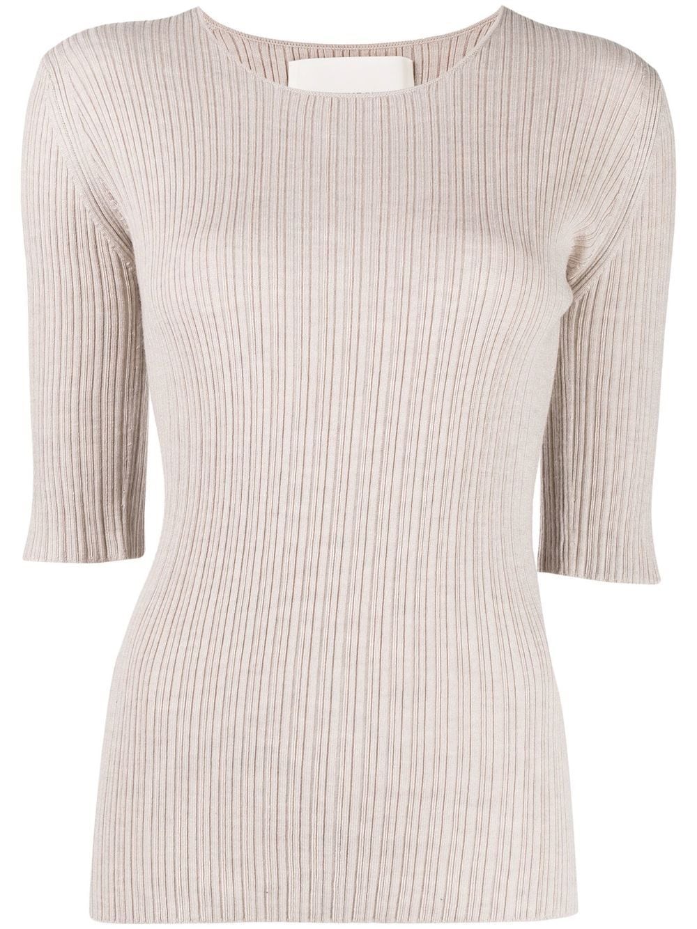 By Malene Birger Blaise Ribbed Wool Jumper In Nude