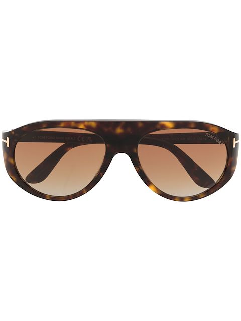 TOM FORD tortoiseshell pilot-frame sunglasses