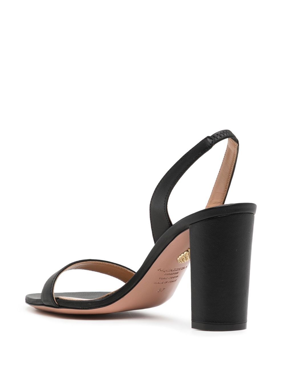 Shop Aquazzura 95mm Open-toe Leather Sandals In Black