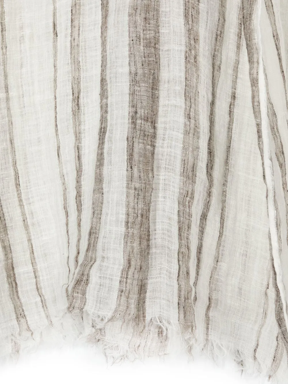 Brunello Cucinelli Frayed Lightweight Scarf In White