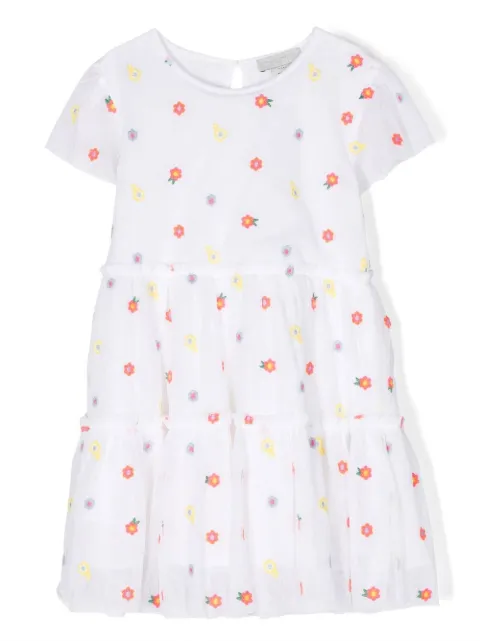 Stella McCartney Kids floral-print tiered dress