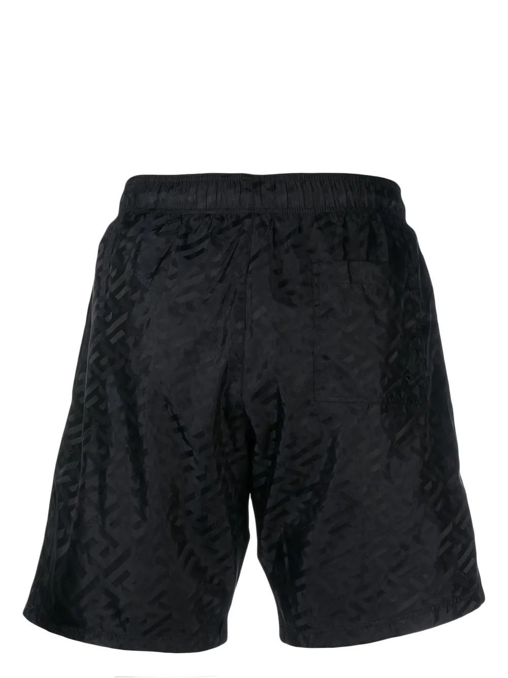 Versace Zwembroek met monogram patroon - Zwart