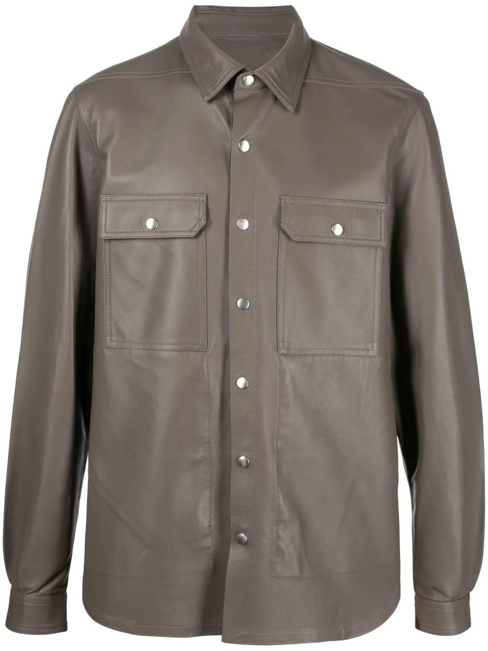 

Rick Owens leather shirt jacket - Grey