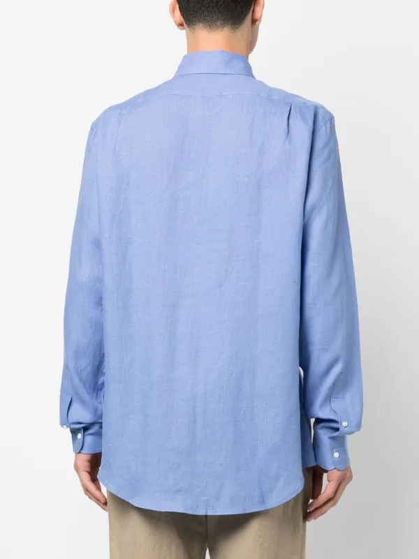 Ralph Lauren purple label リネンシャツ イタリア製 Ralph Lauren Purple Label リネンシャツ | ブルー | FARFETCH JP