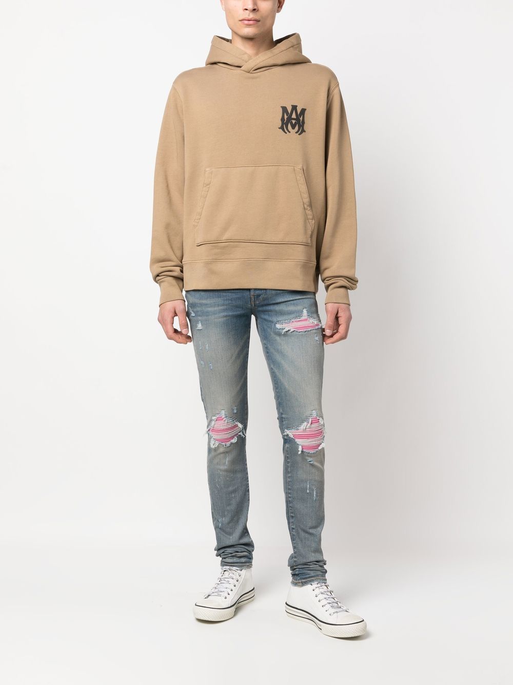 AMIRI Hoodie met logoprint - Bruin