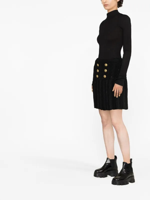 Balmain ハイウエスト スカート | ブラック | FARFETCH JP