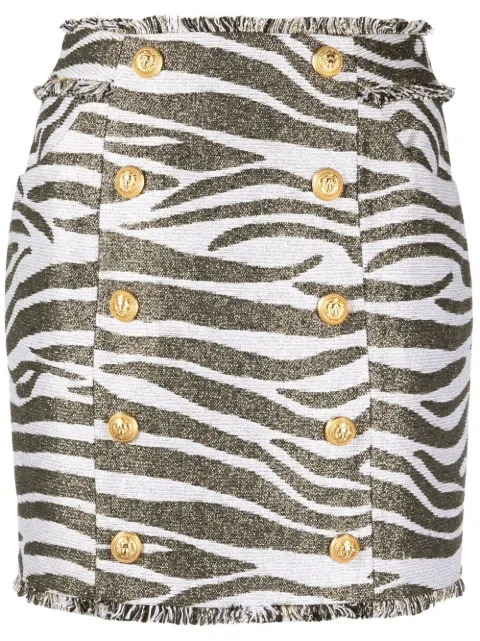 Balmain zebra print high-waisted miniskirt