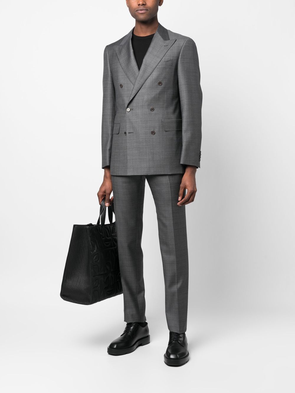 Canali Double Breasted Wool Suit Farfetch 