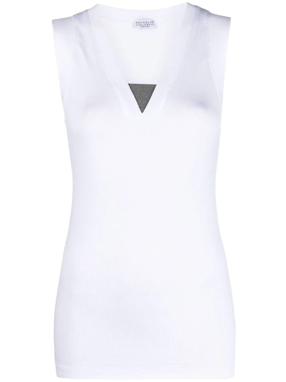 

Brunello Cucinelli Monili-chain ribbed tank top - White
