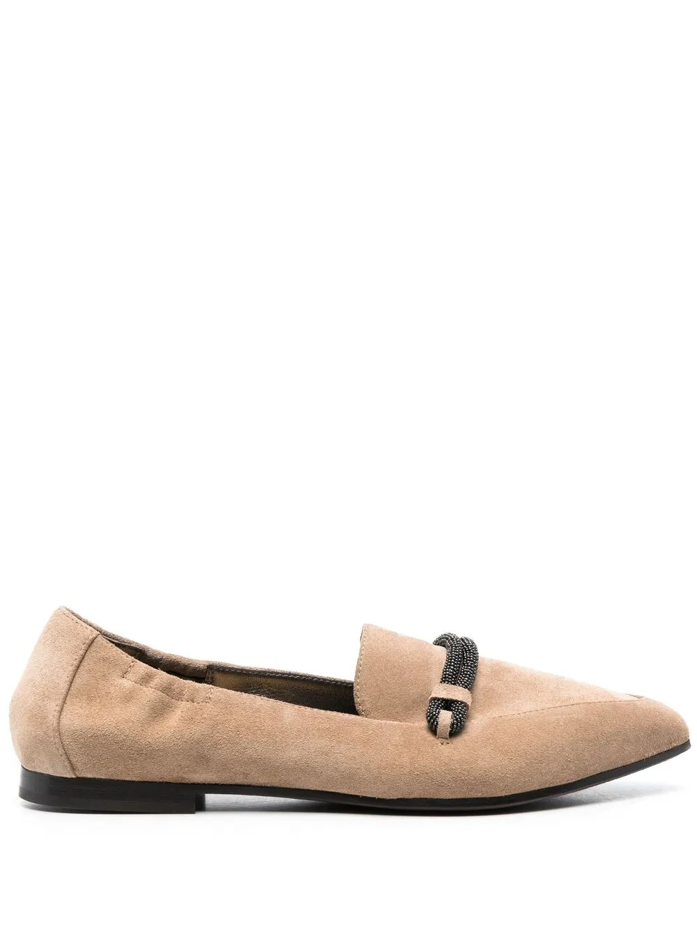 

Brunello Cucinelli monili bead suede loafers - Brown