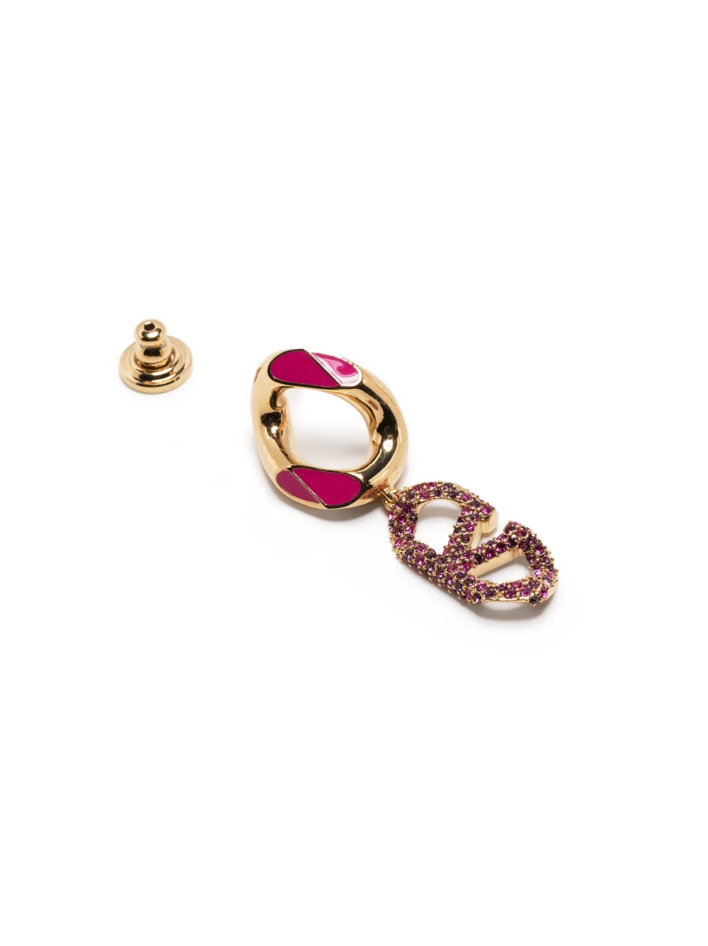 Shop Valentino Vlogo Pendant Earrings In Pink