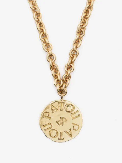 Patou logo-engraved coin necklace