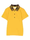 Fendi Kids contrast logo-collared polo shirt - Yellow
