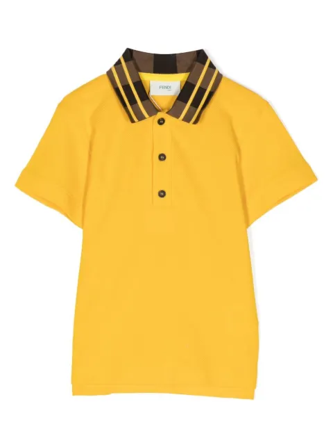 Fendi Kids contrast logo-collared polo shirt