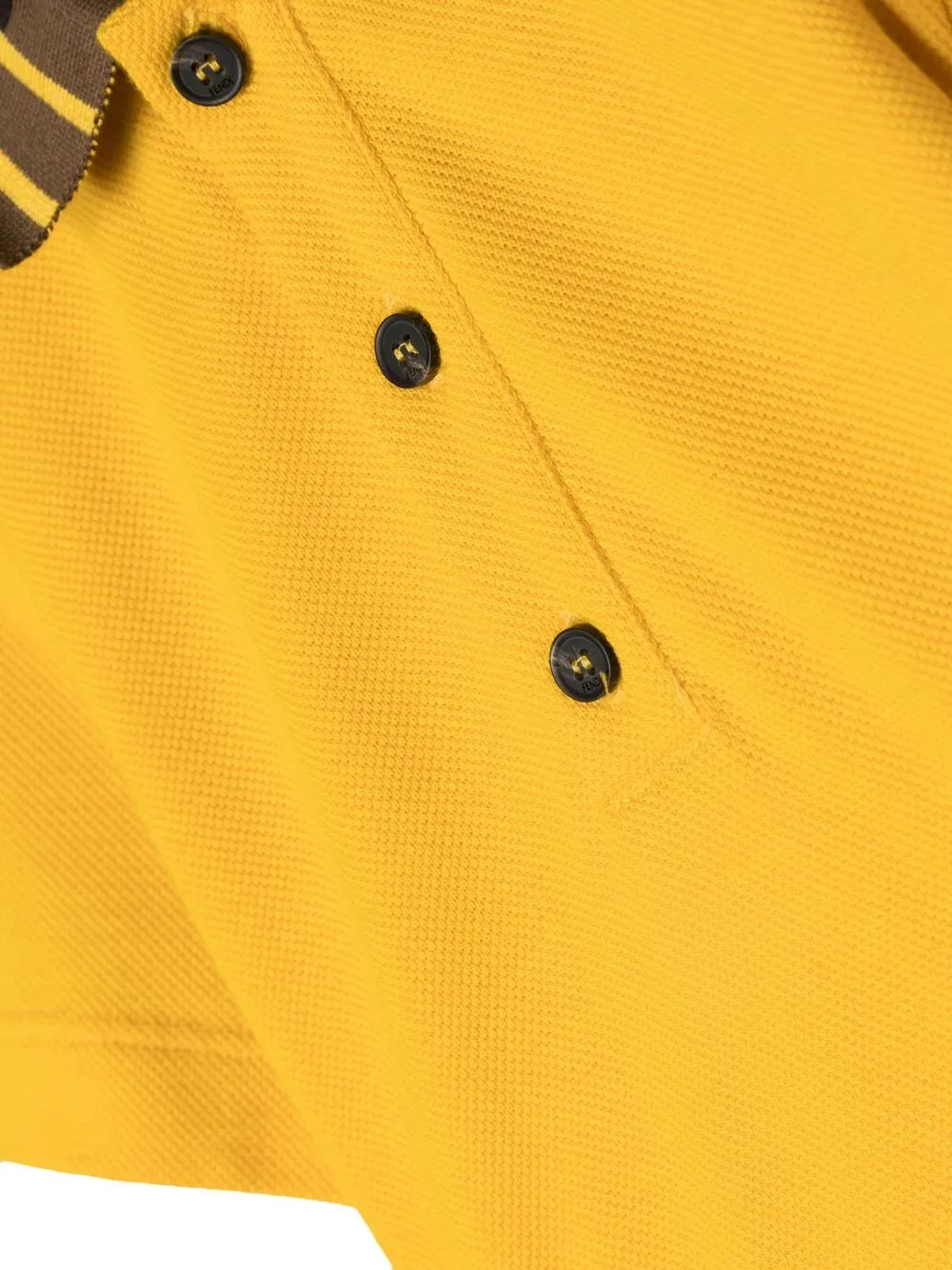 Fendi Kids Poloshirt met contrasterende kraag Geel