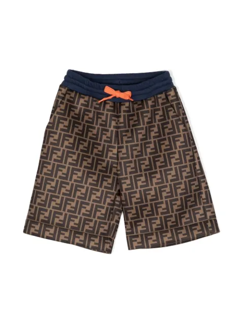 Fendi Kids Short com logo FF e ajuste no cós