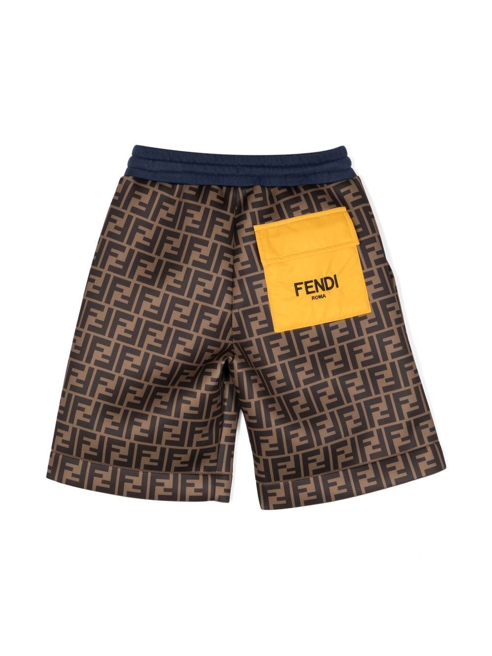 Shop Fendi Ff-logo Print Drawstring Shorts In Brown