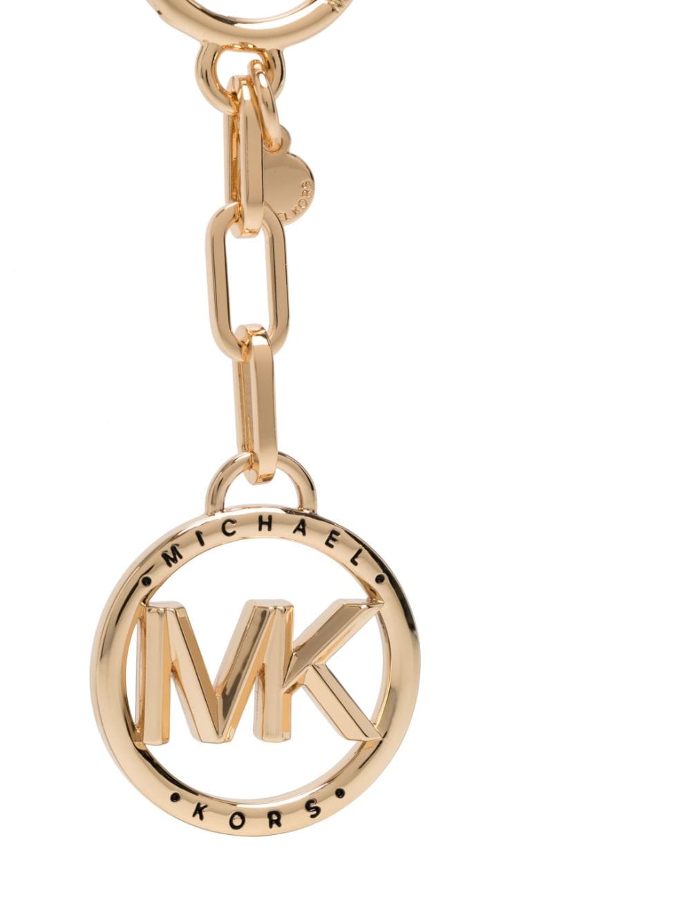 Shop Michael Kors Engraved-logo Keyring In Gold
